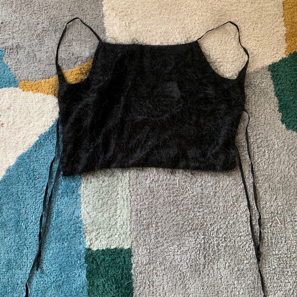 RARE 90s vintage black backless top